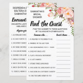 Zoek de gastendouche in het engels spaanse spel (Voorkant / Achterkant)