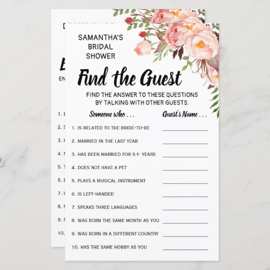 Zoek de gastendouche in het engels spaanse spel (Voorkant / Achterkant)