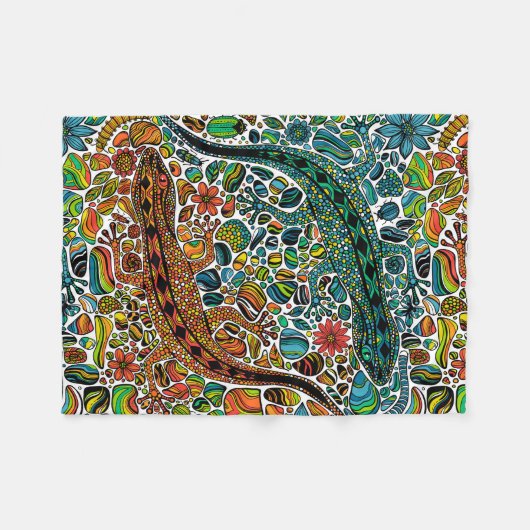 Zoek de gekko's fleece deken (Voorkant (Horizontaal))