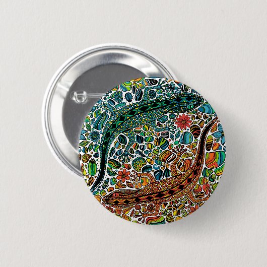Zoek de gekko's ronde button 5,7 cm (Voorkant /achterkant)