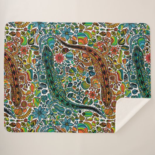 Zoek de gekko's sherpa deken (Voorkant (horizontaal))