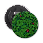 Zoek de gelukkige klaver button flesopener (Voorkant)