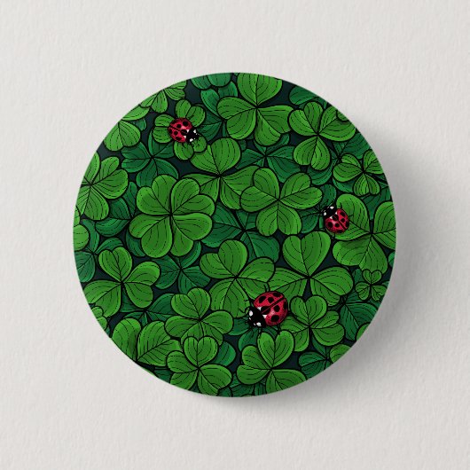 Zoek de gelukkige klaver ronde button 5,7 cm (Voorkant)