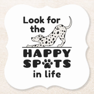 Zoek de Happy Spots in Life Dalmatian Dog Kartonnen Onderzetters