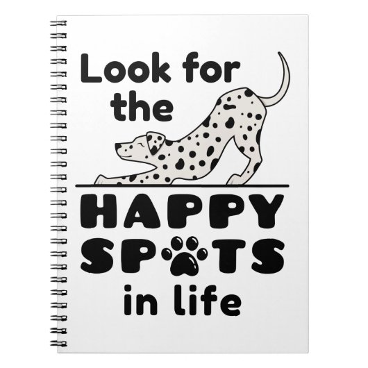 Zoek de Happy Spots in Life Dalmatian Dog Notitieboek (Voorkant)