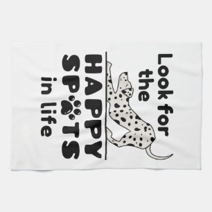 Zoek de Happy Spots in Life Dalmatian Dog Theedoek