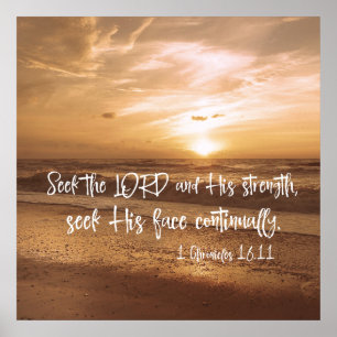 Zoek de Heer en Zijn Sterkte; Zijn Gezichtsgeschri Poster