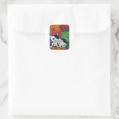Zoek de kat ronde sticker (Tas)