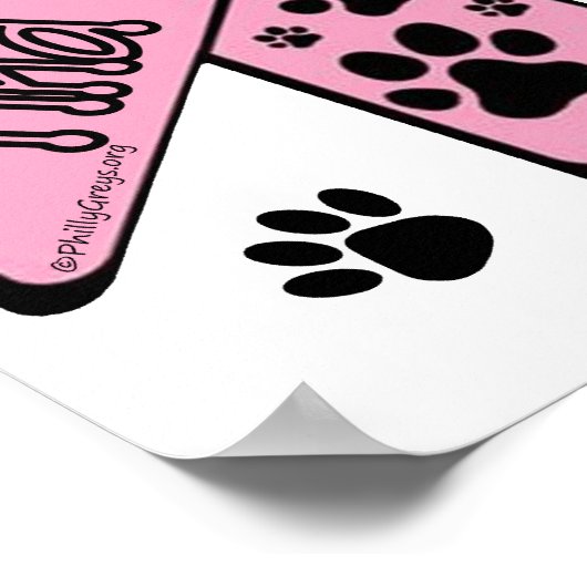 Zoek de kleur ~ Pawprint Poster (Hoek)