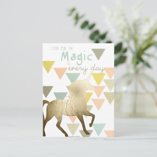 Zoek de Magic Day Gold-eenheid Briefkaart (Staand voorkant)
