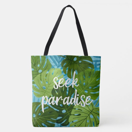 Zoek de Paradise Hawaiian Monstera Leaf Tropical C Tote Bag (Voorkant)