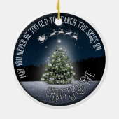 Zoek de Skies op kerstmis met dubbelzijdigheid Keramisch Ornament (Achterkant)