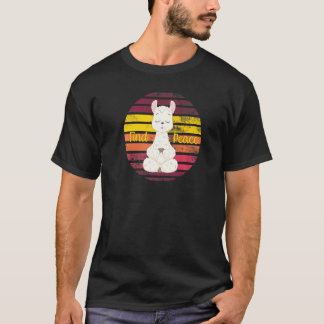 Zoek de  Sunset Yoga Alpaca voor vredesretro T-shirt