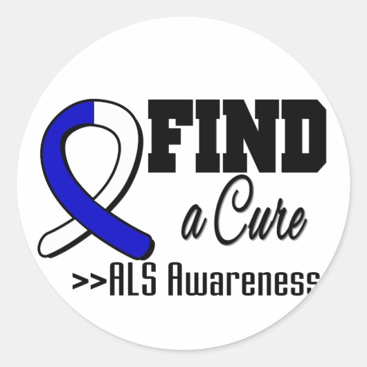 Zoek een Cure ALS Awareness Ronde Sticker (Voorkant)