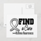 Zoek een Cure Asthma Awareness Briefkaart (Voorkant / Achterkant)