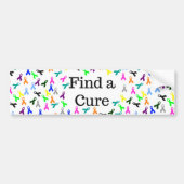 Zoek een Cure Cancer Ribbon Bumpersticker (Voorkant)