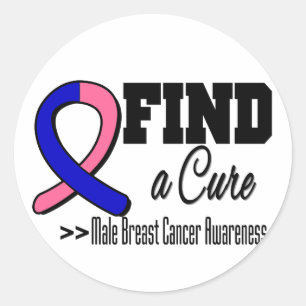 Zoek een 'Cure Male Breast Cancer Awareness' Ronde Sticker