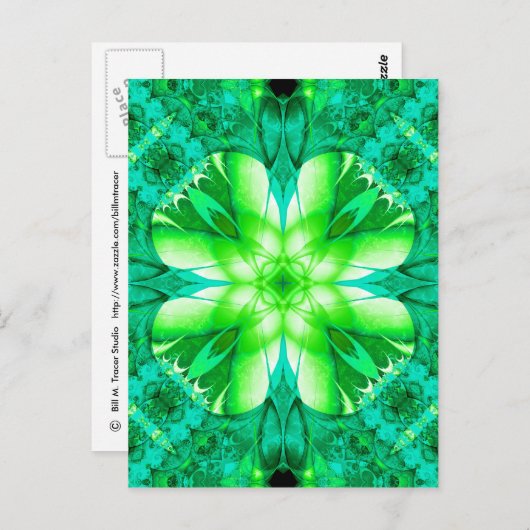 Zoek een Fractal Shamrock Briefkaarten (Voorkant / Achterkant)