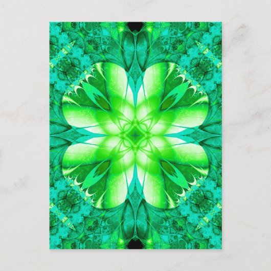 Zoek een Fractal Shamrock Briefkaarten (Voorkant)