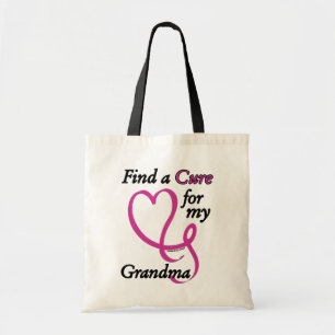 Zoek een kuur/hart/oma...borstkanker tote bag