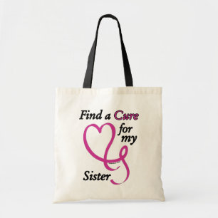 Zoek een kuur/hart/zuster.. borstkanker tote bag