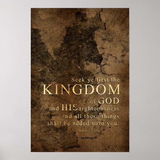 Zoek eerst het Koninkrijk - Schrift: Matthew 6:33 Poster (Voorkant)