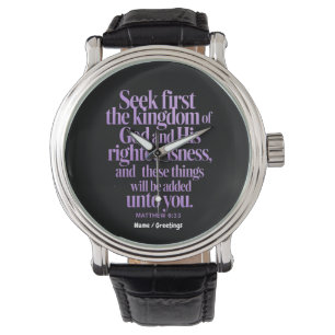 Zoek eerst het Koninkrijk van God Bijbelvers Horloge