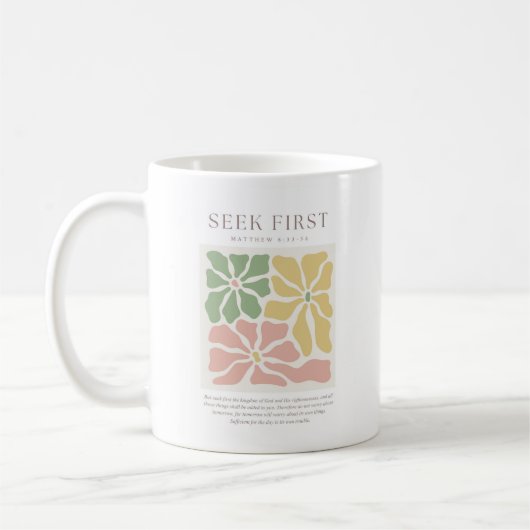 Zoek eerst Matteüs 6:33 Koffiemok (Links)