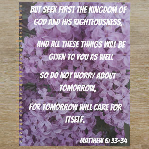 Zoek eerst Matthew 6:33-34 Bijbelversie Planner