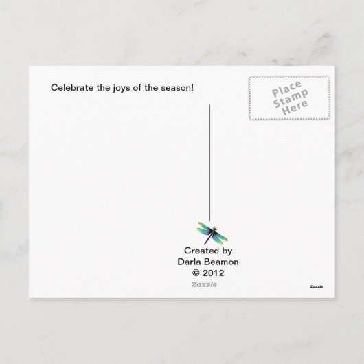 Zoek en kleur kerstscène feestdagenkaart (Achterkant)