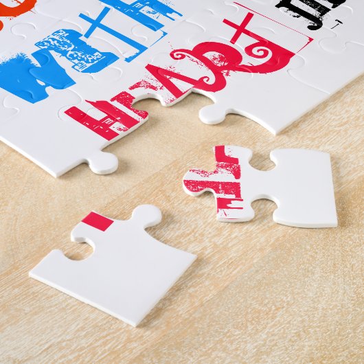 zoek en zoek me een tweekleurige versum legpuzzel (Zijkant)