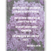 Zoek God en maak je geen zorgen over grote bijbelv Sticker (Voorkant)