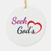 Zoek Gods Hart - Rond Keramisch Ornament (Voorkant)