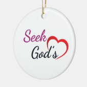 Zoek Gods Hart - Rond Keramisch Ornament (Links)