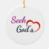 Zoek Gods Hart - Rond Keramisch Ornament (Achterkant)