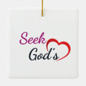 Zoek Gods Hart - Vierkant Keramisch Ornament (Achterkant)