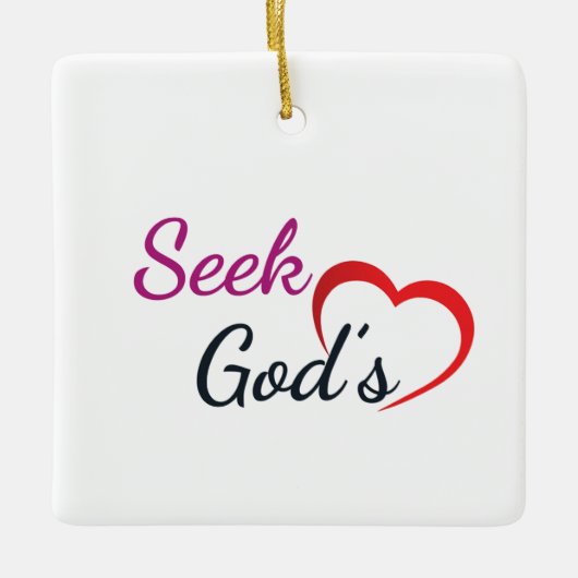 Zoek Gods Hart - Vierkant Keramisch Ornament (Voorkant)