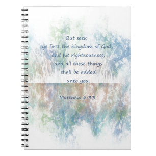 Zoek Gods koninkrijkscriptie Matthew Inspirerend Notitieboek