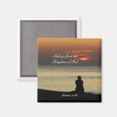 Zoek het eerste koninkrijk van God, Matthew 6:33 O Magneet (Voorkant / Achterkant)