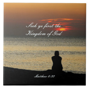 Zoek het eerste koninkrijk van God, Matthew 6:33 S Tegeltje