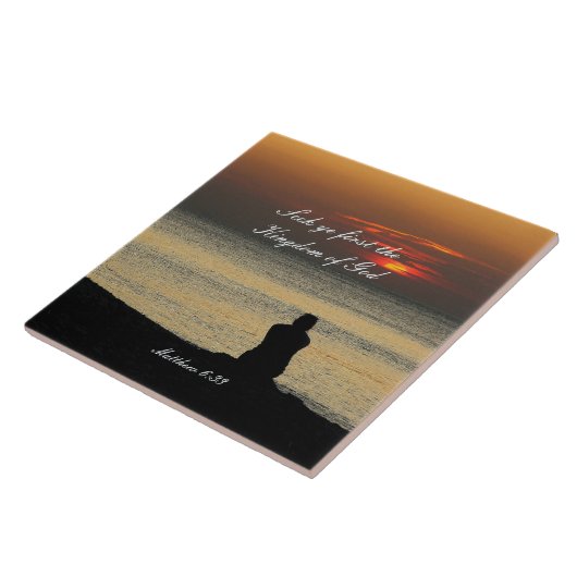 Zoek het eerste koninkrijk van God, Matthew 6:33 S Tegeltje (Zijkant)