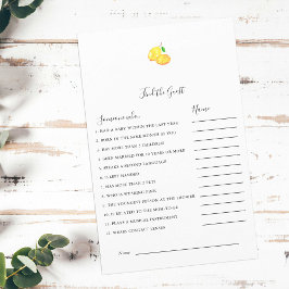 Zoek het Gast Lemon Baby Shower Spel