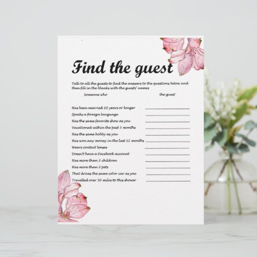 ZOEK HET GASTENSPEL BRIEFHOOFD (Staand voorkant)