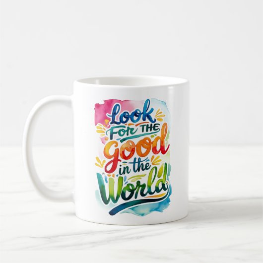 Zoek het goede in de wereld Mok (Links)