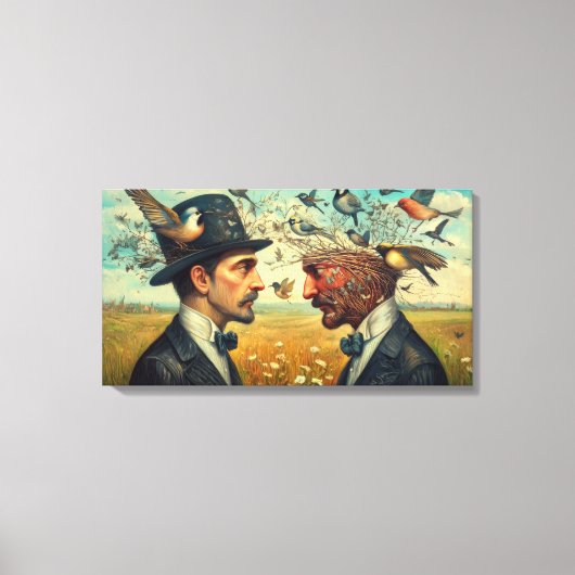 Zoek het nieuwe nest canvas afdruk (Voorkant)