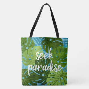 Zoek het Paradijs Hawaiaans Monstera Blad Tropisch Tote Bag