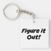 "Zoek het uit!" frase Sleutelhanger (Voorkant)