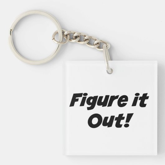 "Zoek het uit!" frase Sleutelhanger (Voorkant)