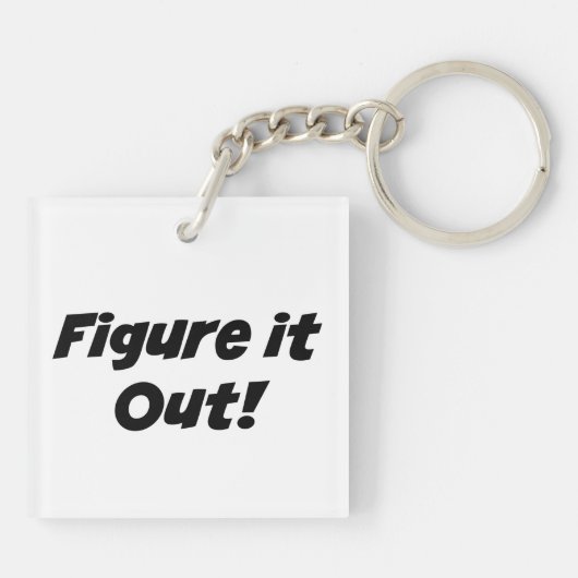 "Zoek het uit!" frase Sleutelhanger (Achterkant)