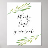 Zoek het Waterverf-blad voor uw zitplaats Poster (Voorkant)